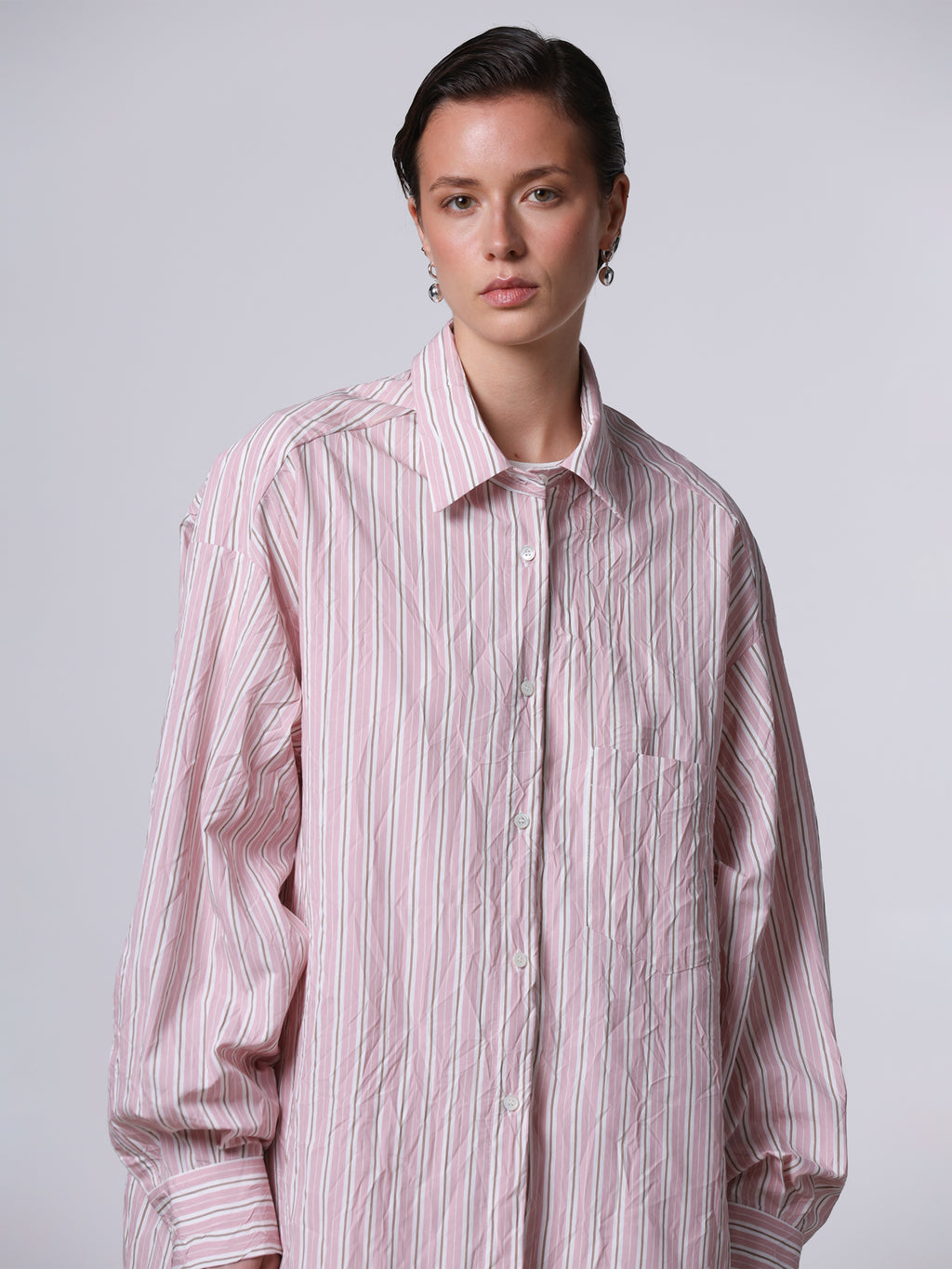 Oversized crinkled shirt