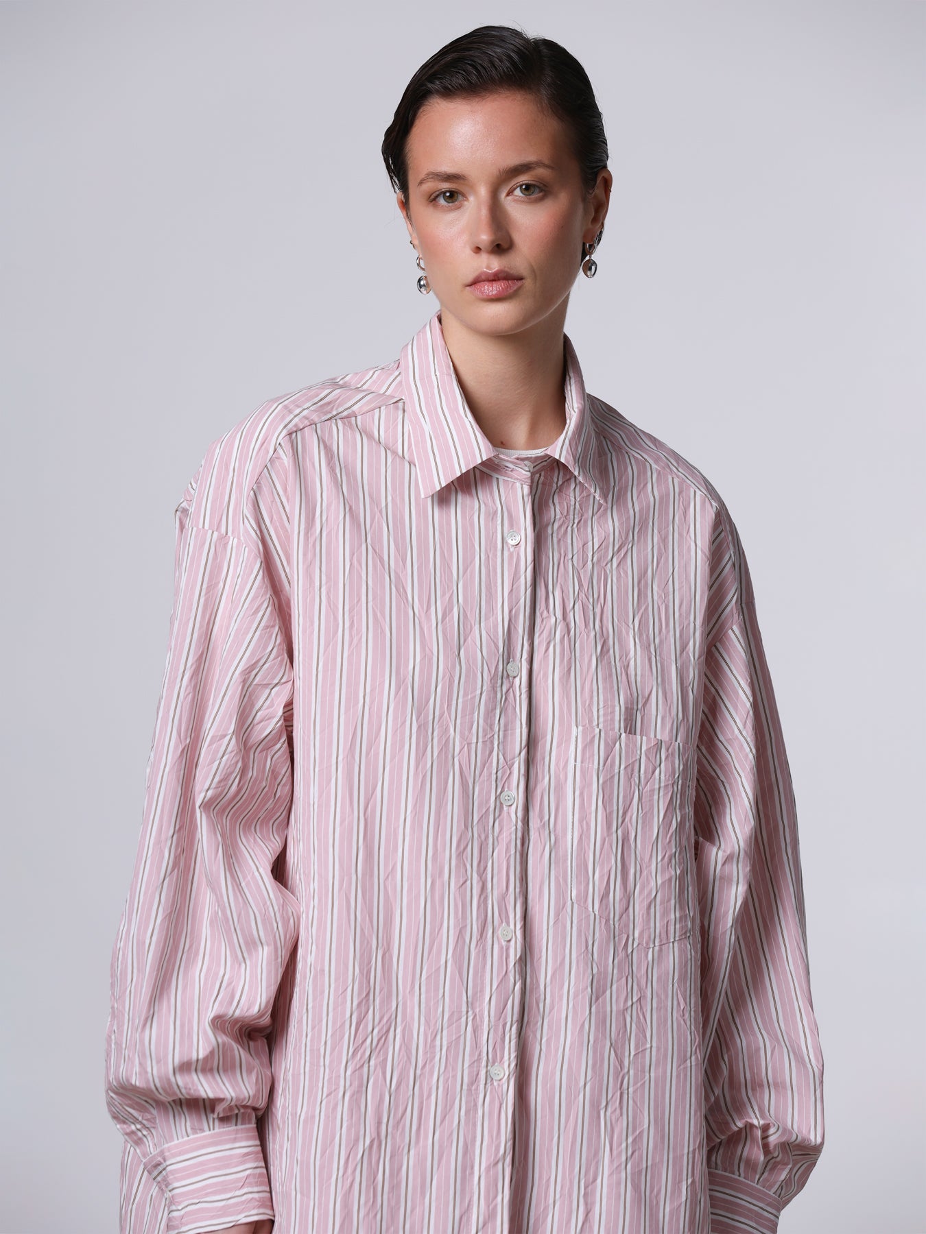 Oversized crinkled shirt