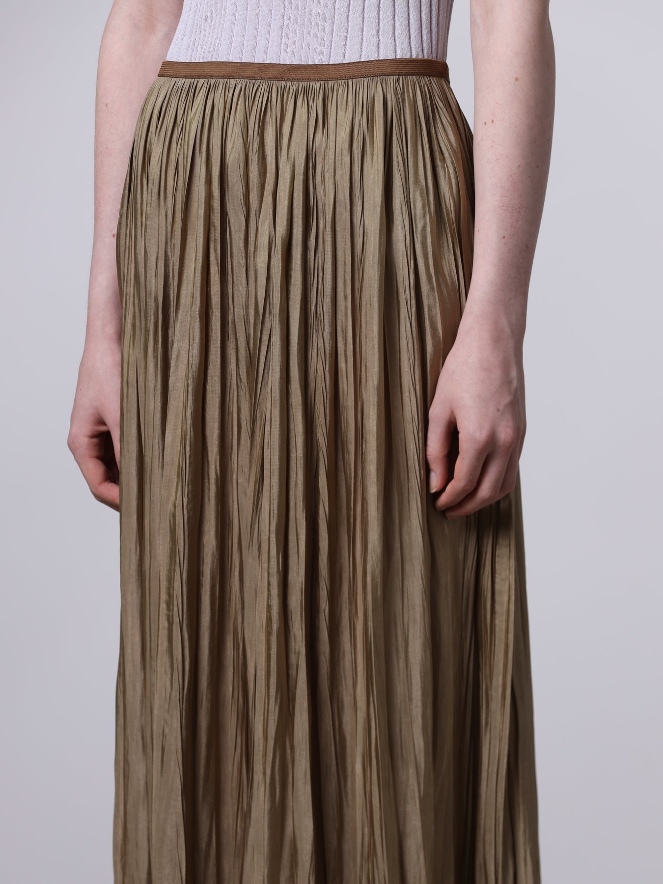 Plissé long skirt