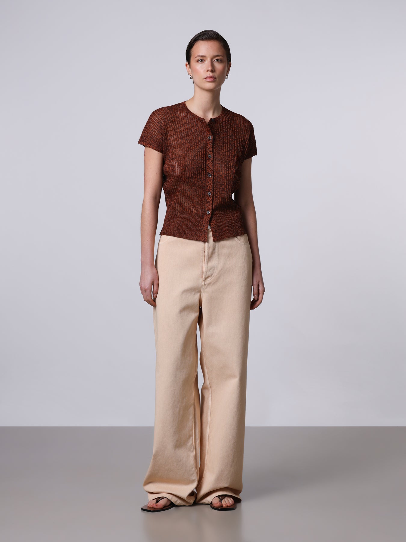 Openwork knit cardigan