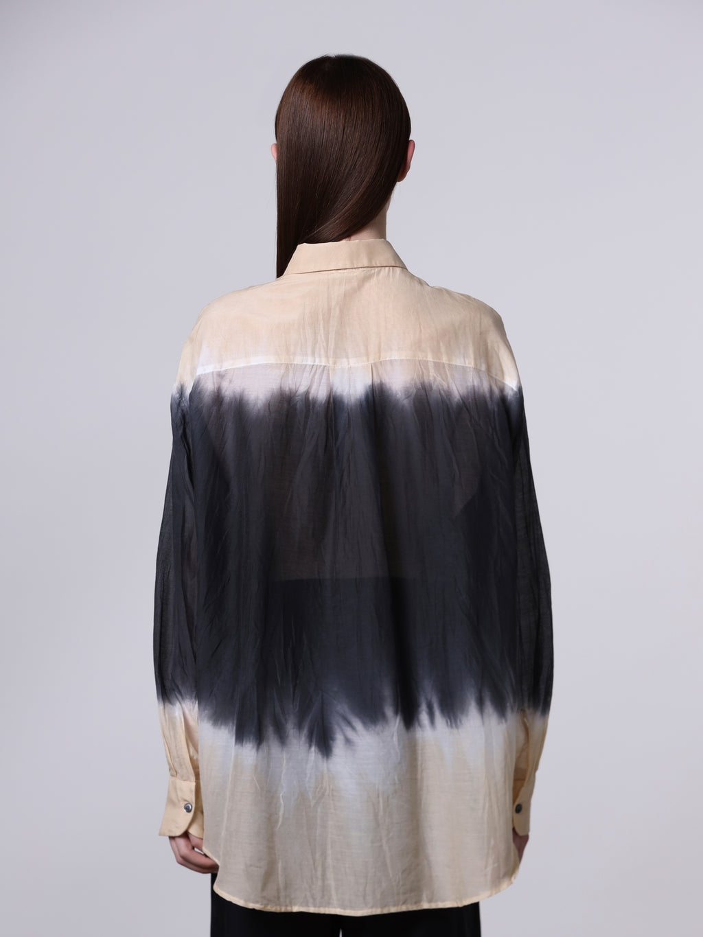 Tie-dye semi-sheer oversized shirt