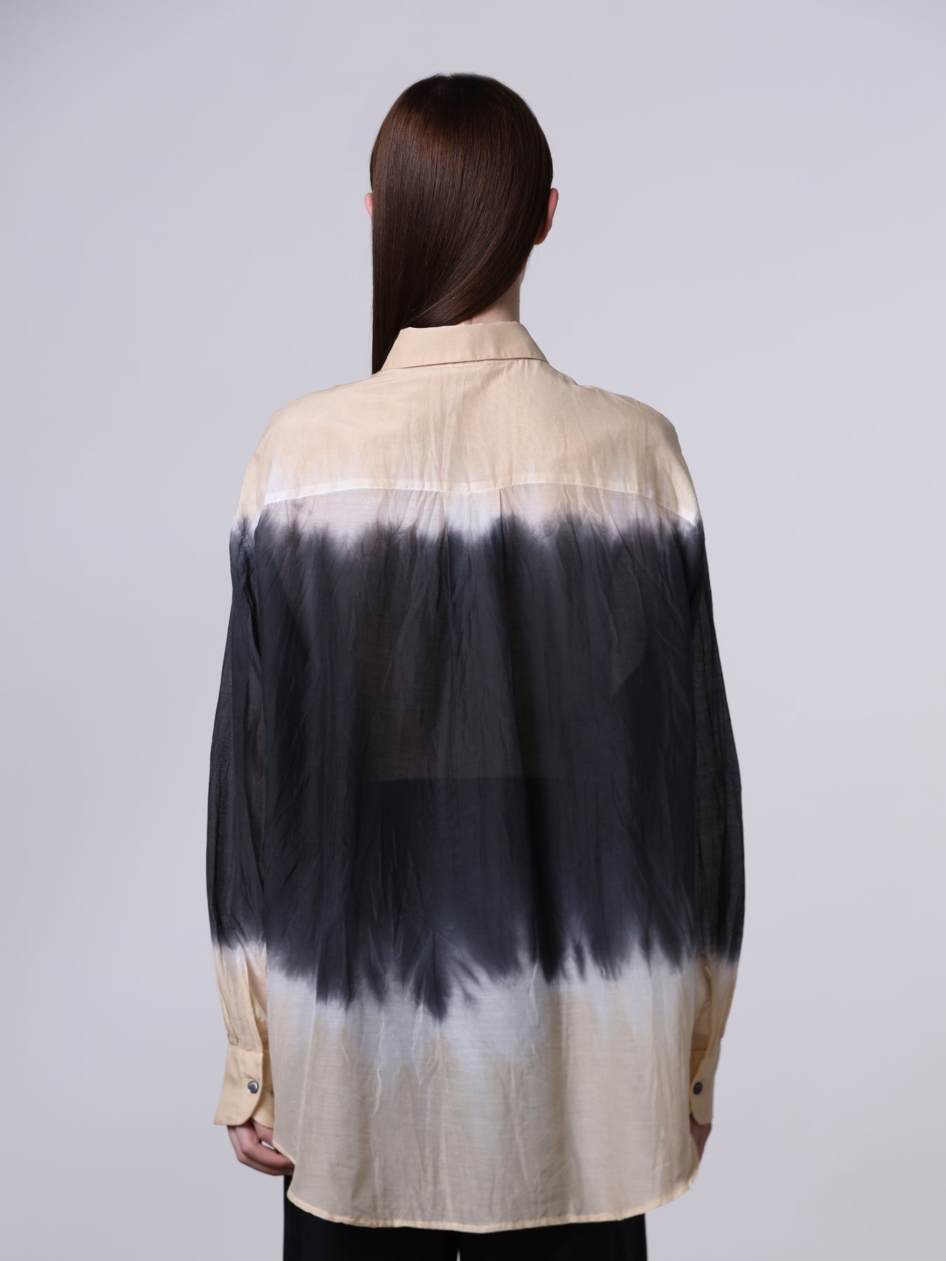 Tie-dye semi-sheer oversized shirt