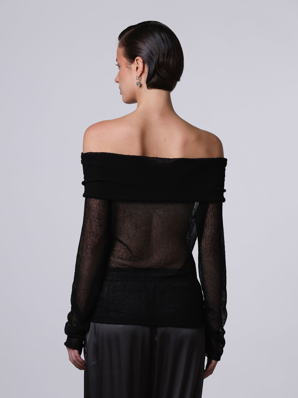Openwork Lace-Effect off-shoulder