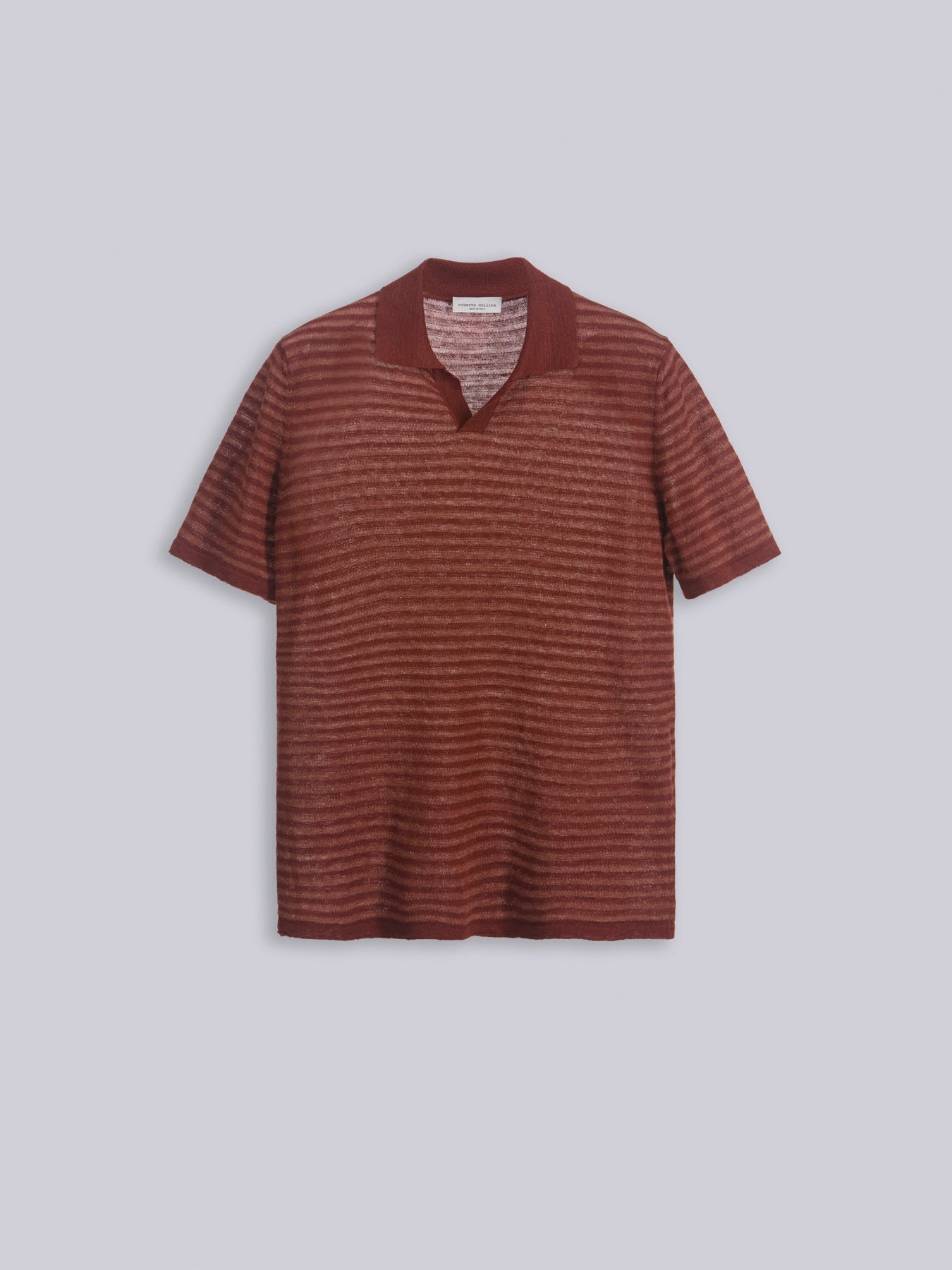 Striped linen polo