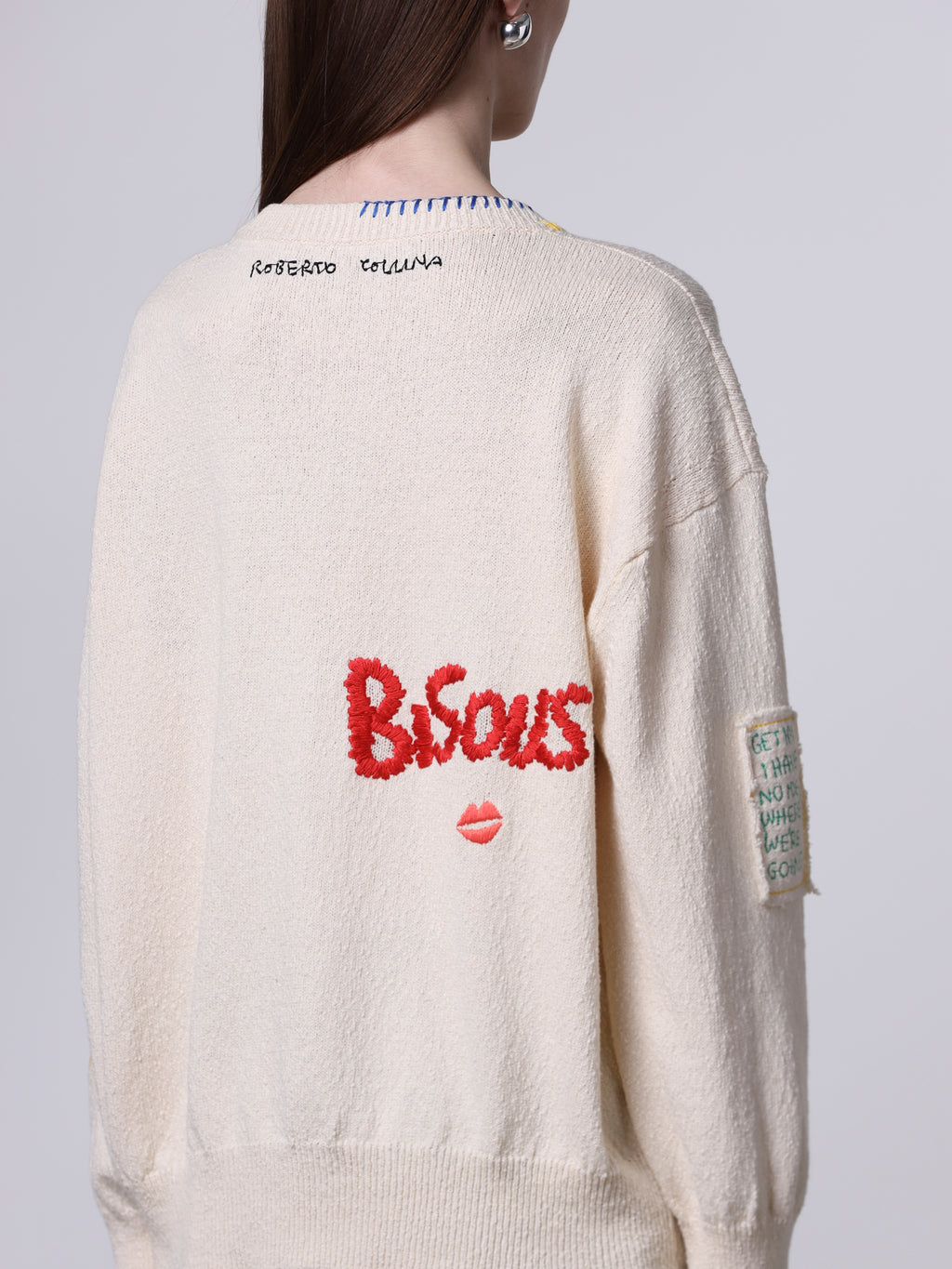 “Ciao Amore” Embroidered knit sweater