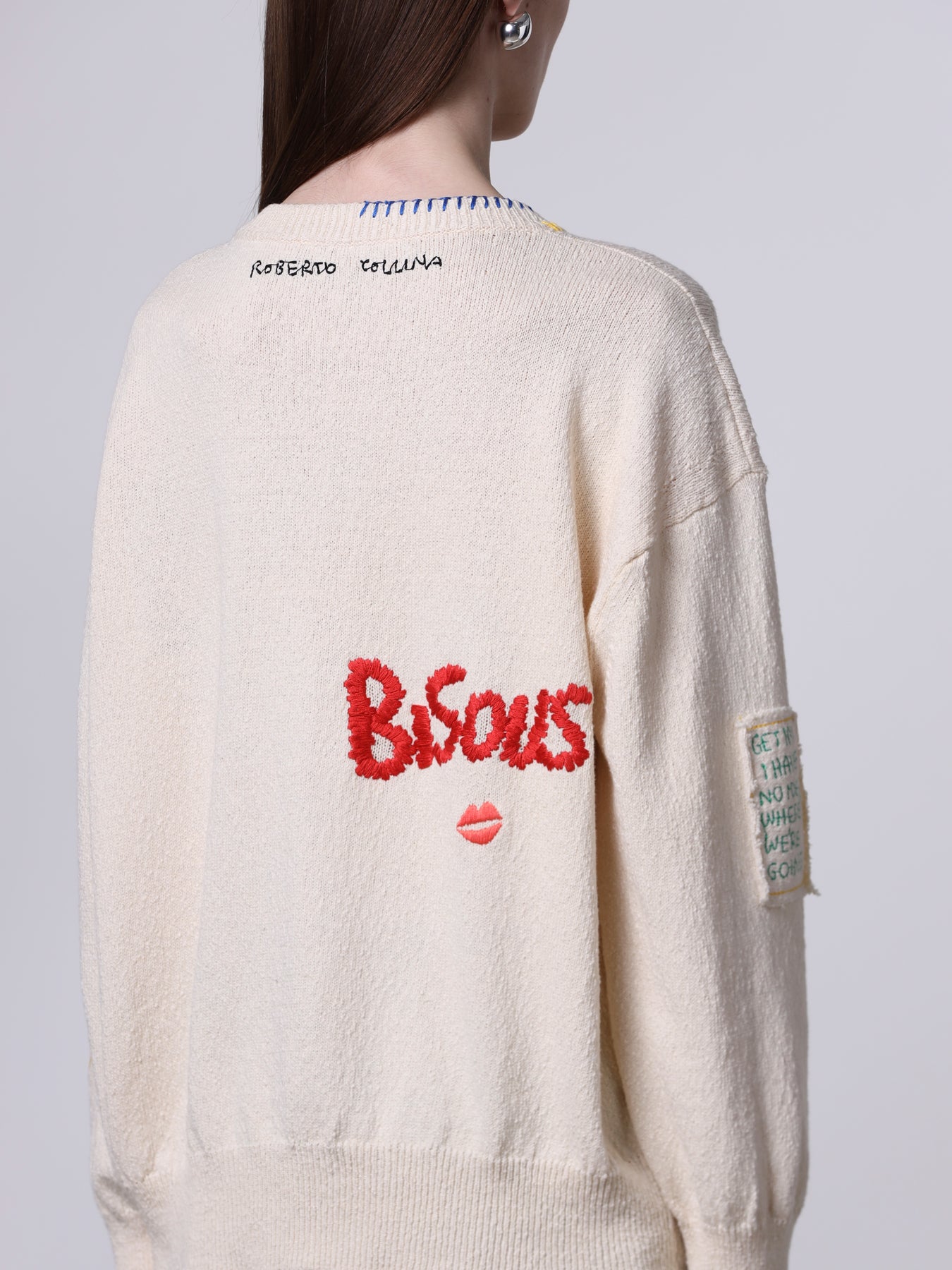 “Ciao Amore” Embroidered knit sweater