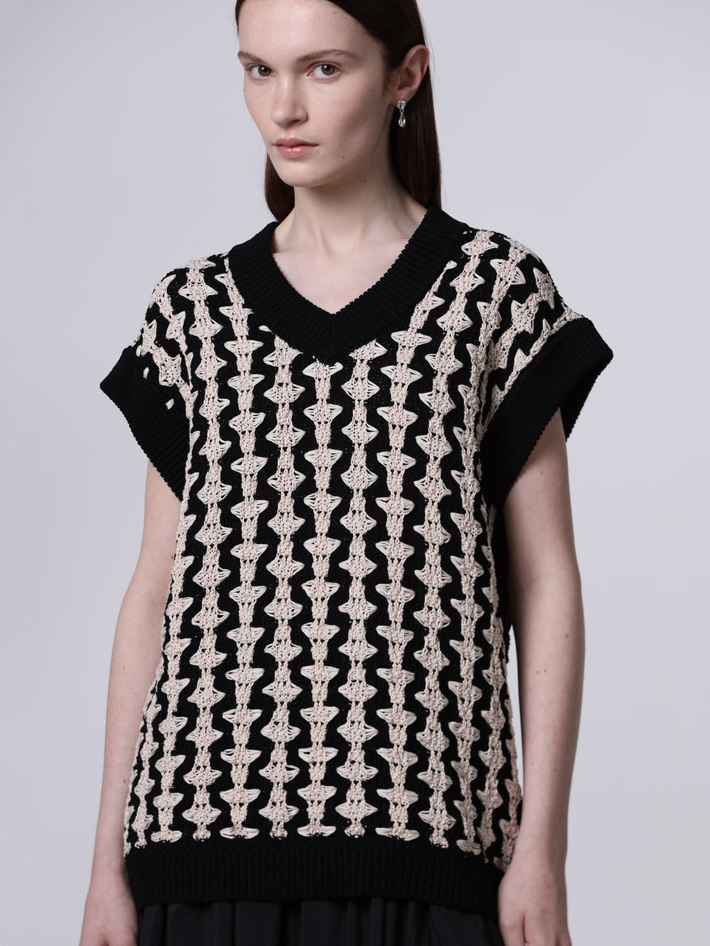 Bicolor jacquard slipover