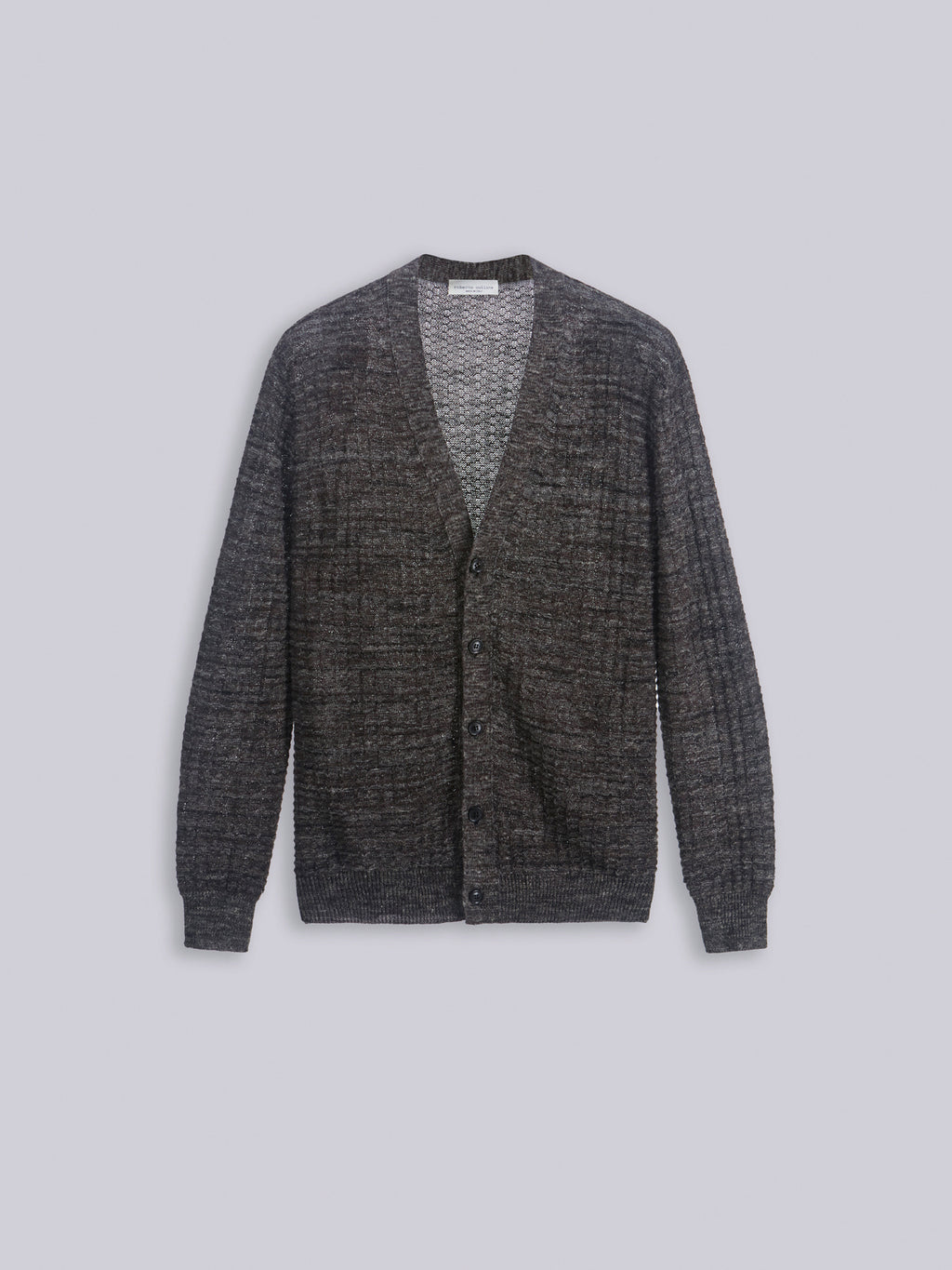 Mouliné textured-knit cardigan