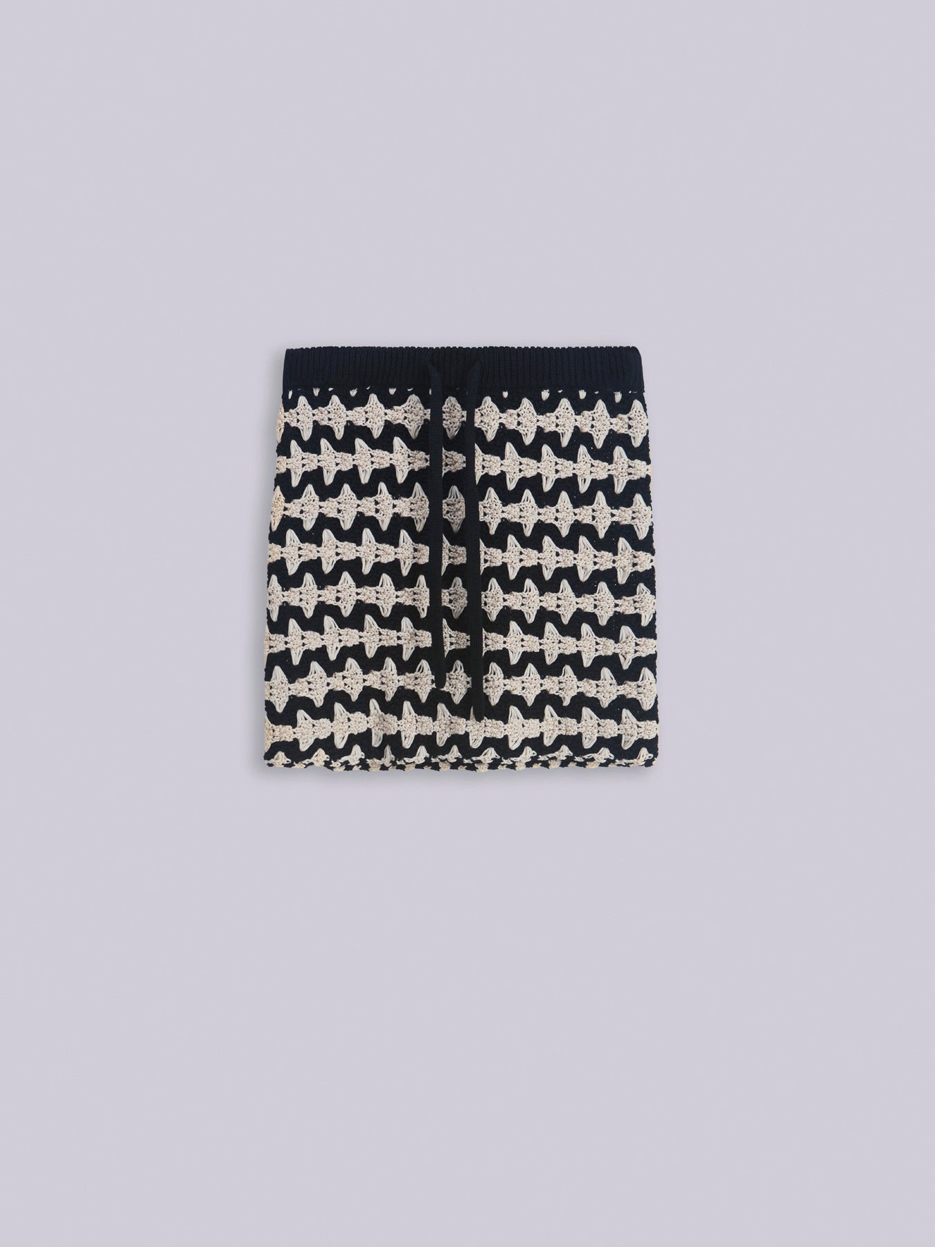 Bicolor jacquard mini-skirt