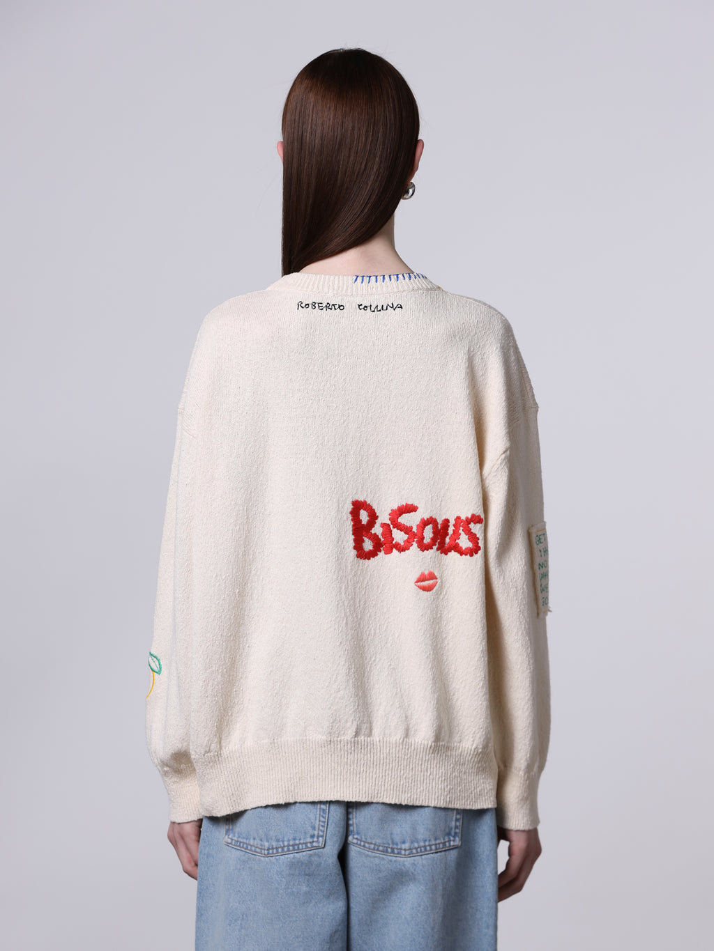 “Ciao Amore” Embroidered knit sweater