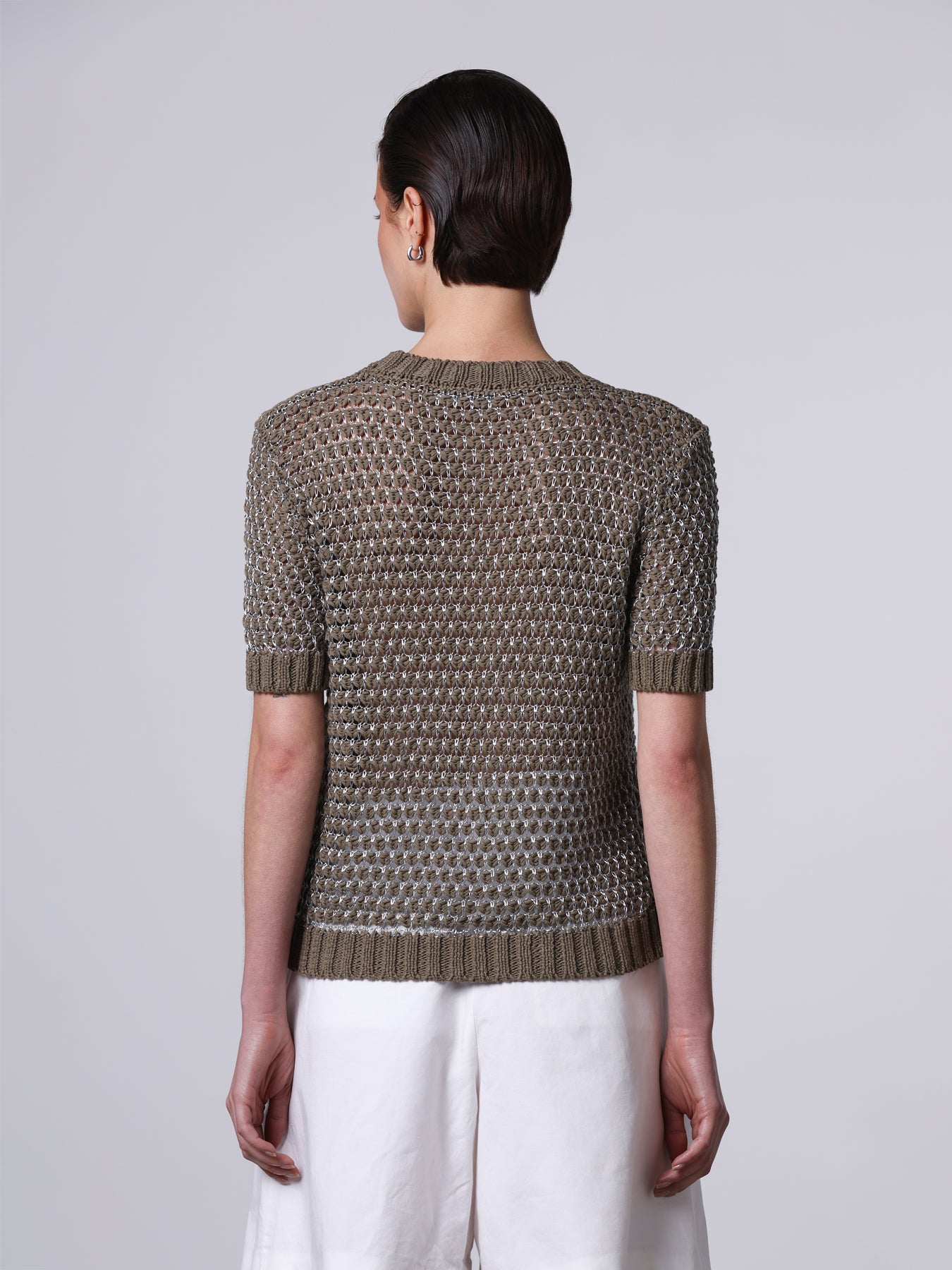 Seed stitch knit t-shirt