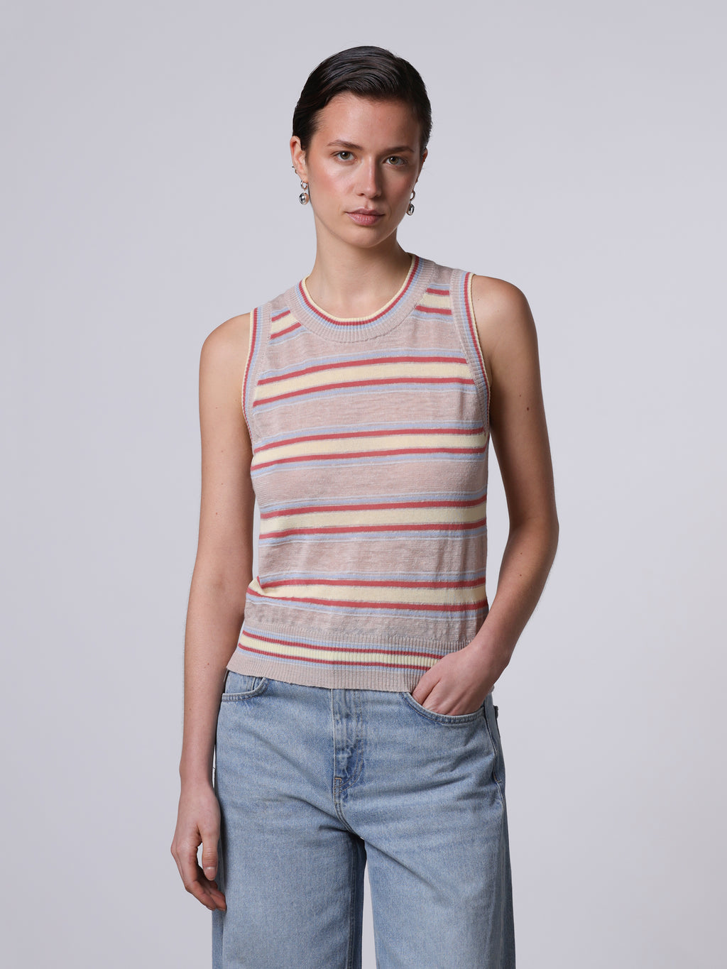 Striped knitted top