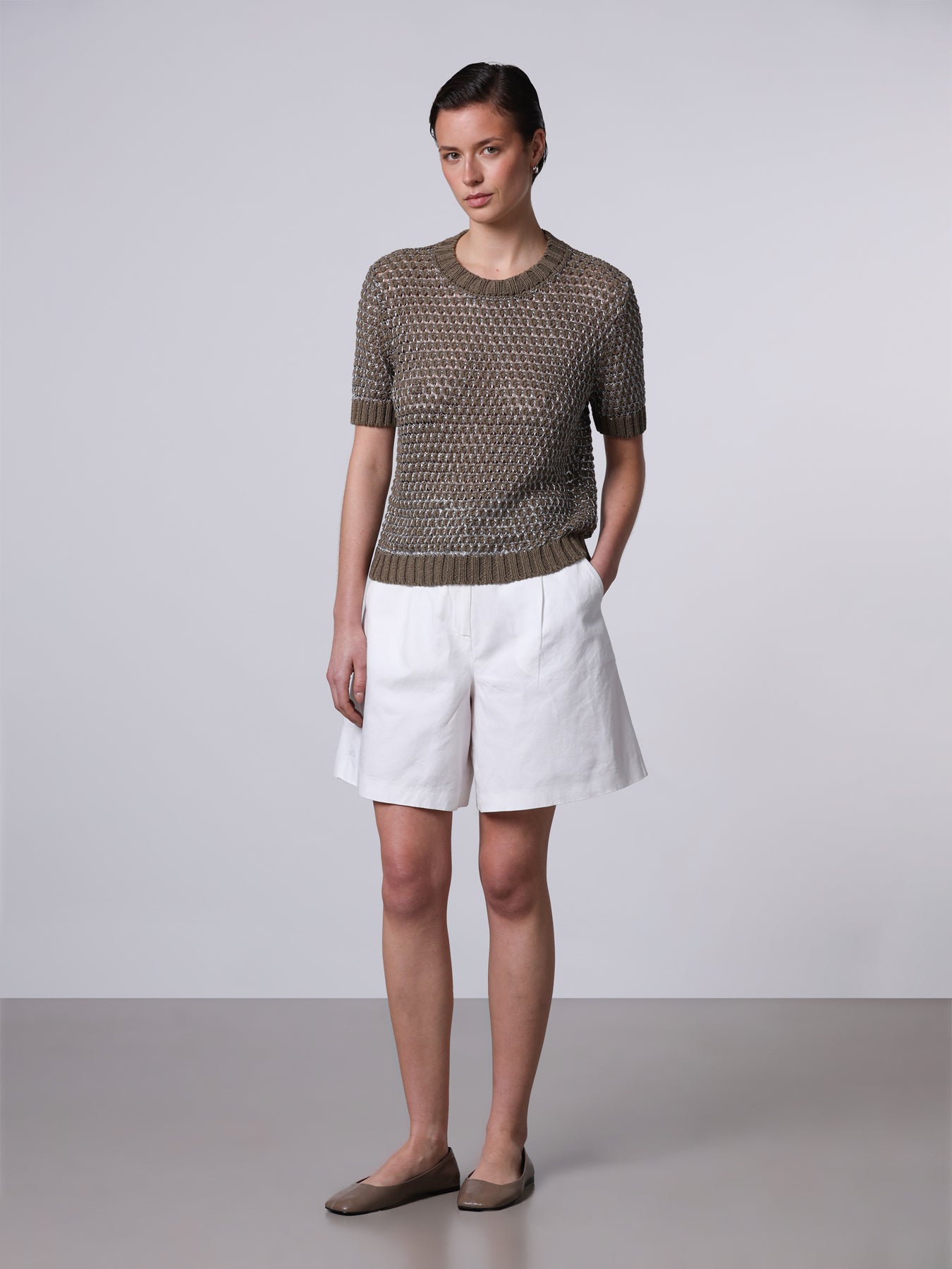 Seed stitch knit t-shirt