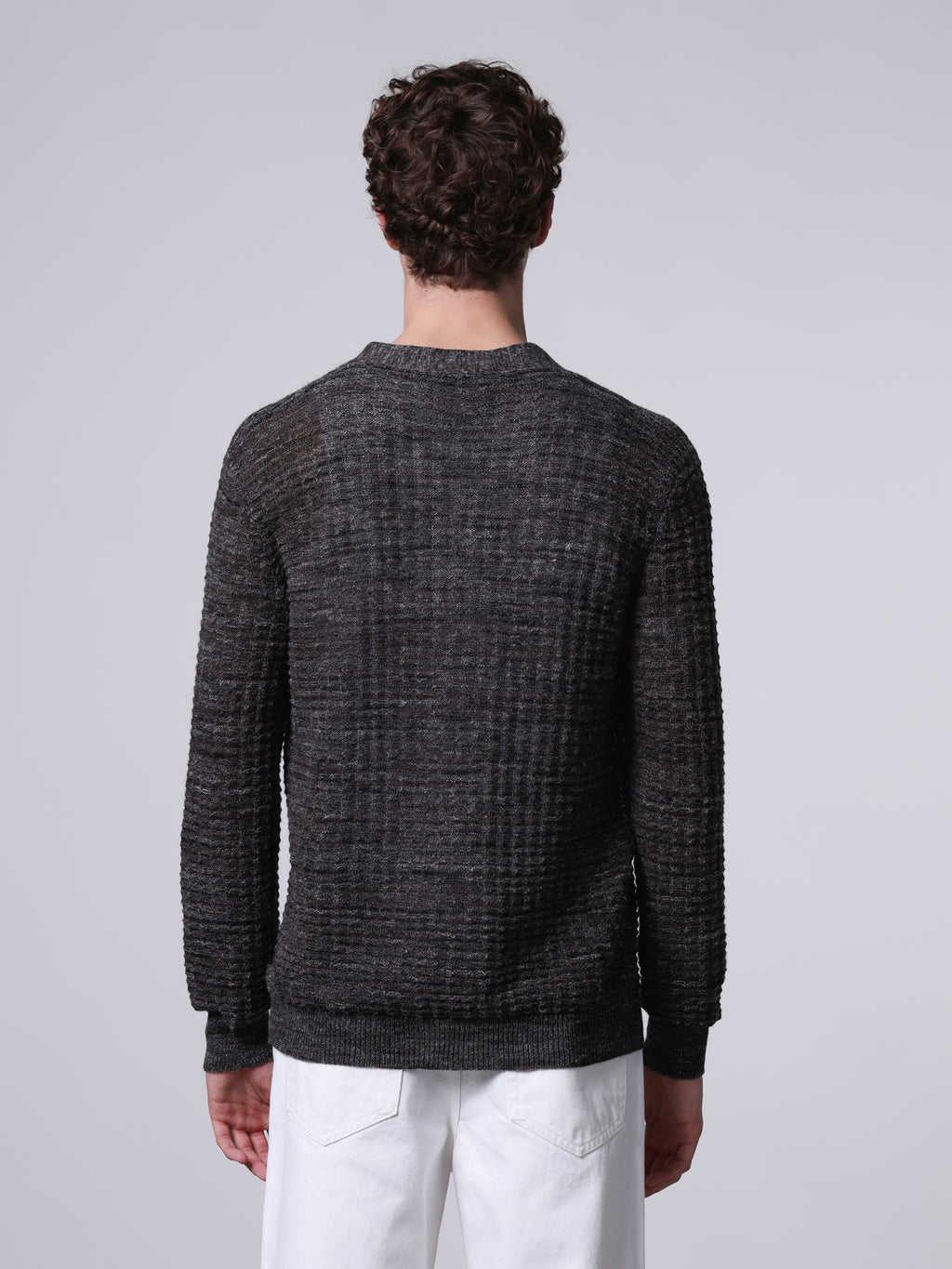 Mouliné textured-knit cardigan