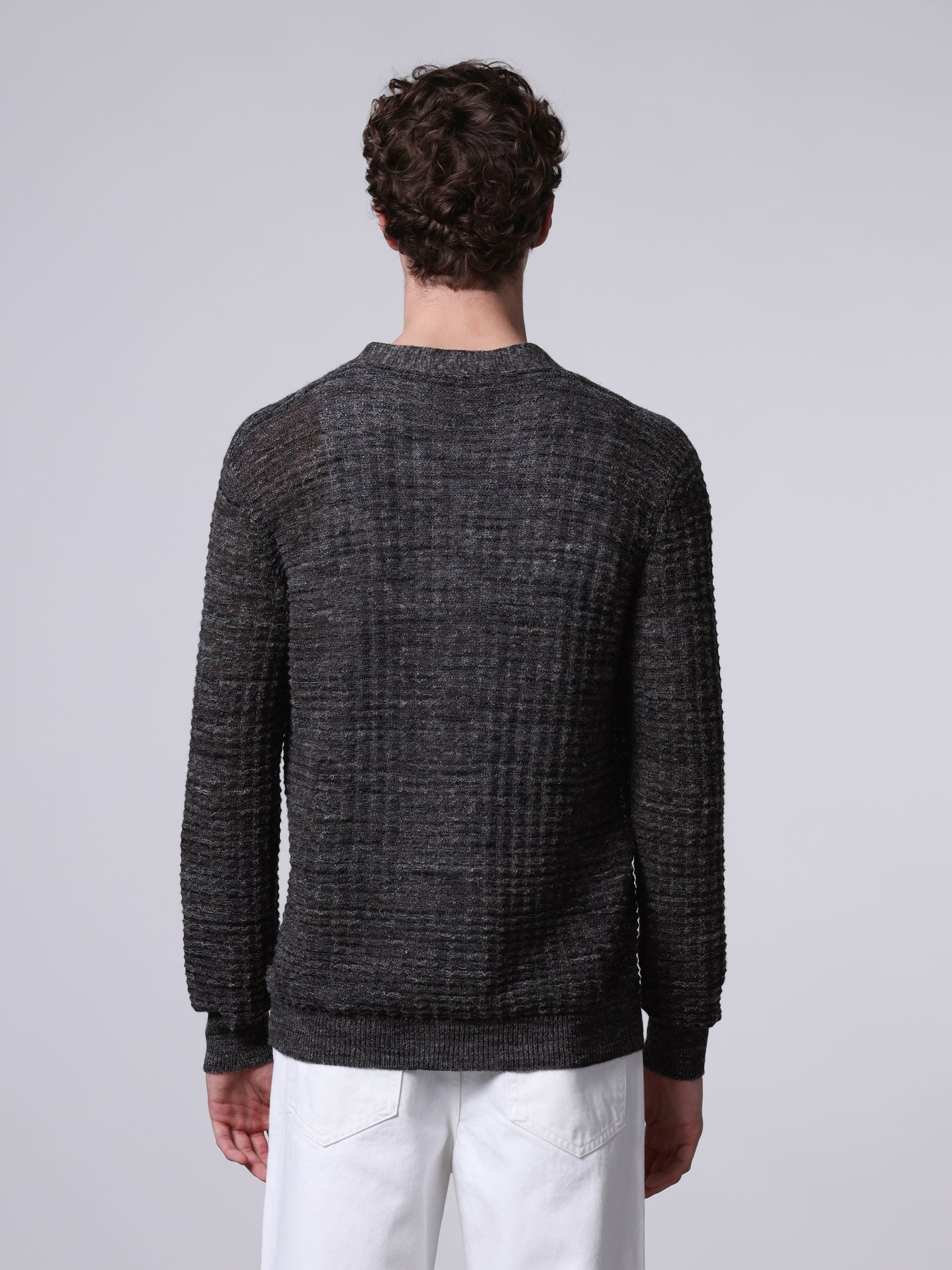 Mouliné textured-knit cardigan