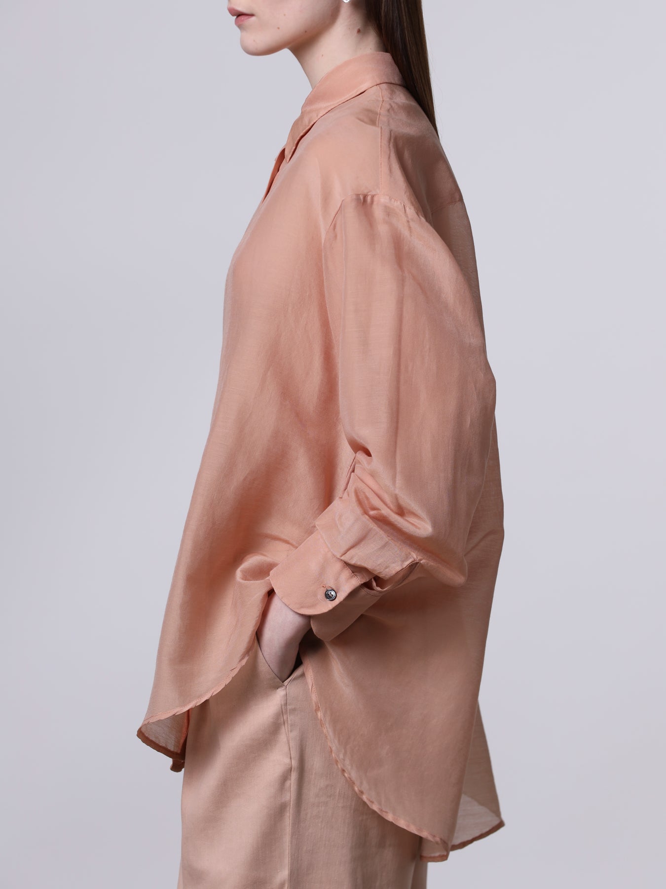 Semi-sheer oversized shirt