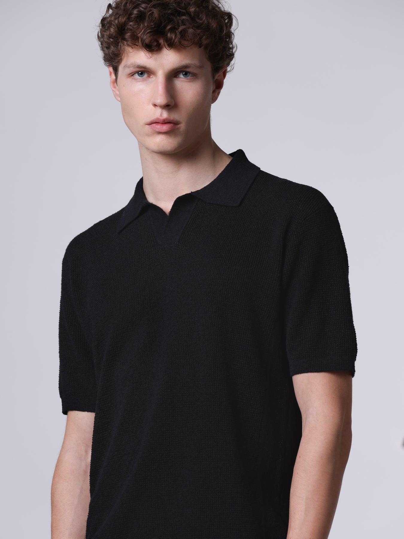 Textured knit polo