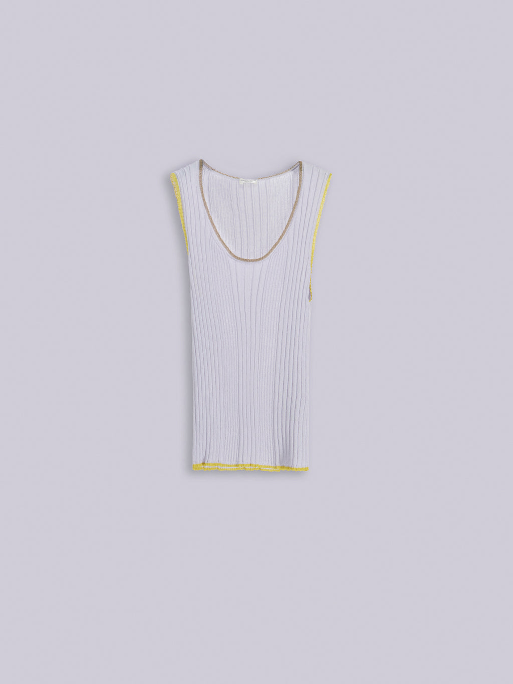 Contrast-stitch ribbed top