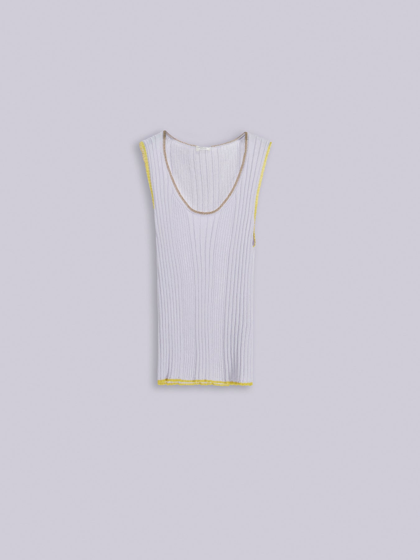 Contrast-stitch ribbed top