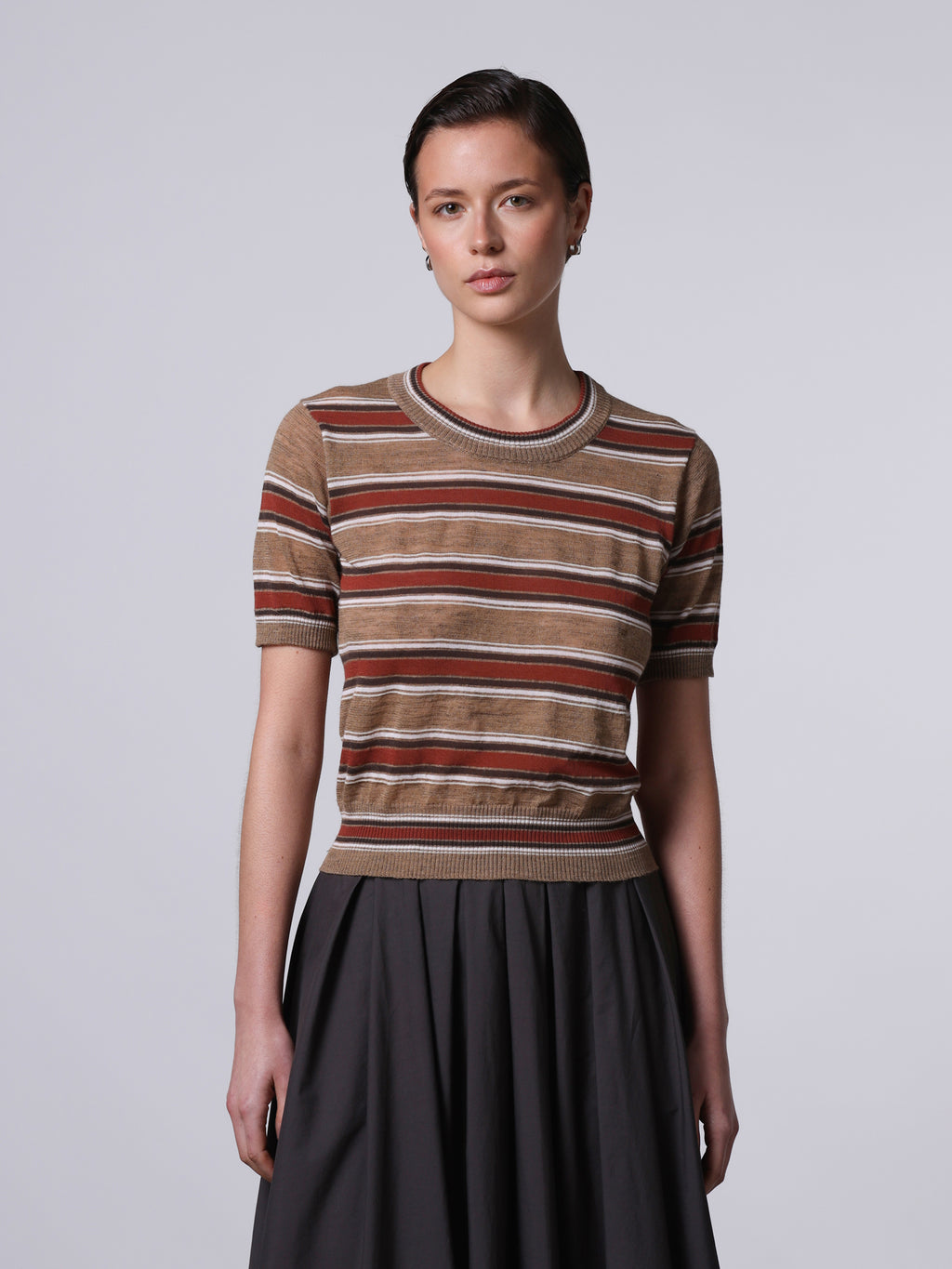 Striped knitted t-shirt