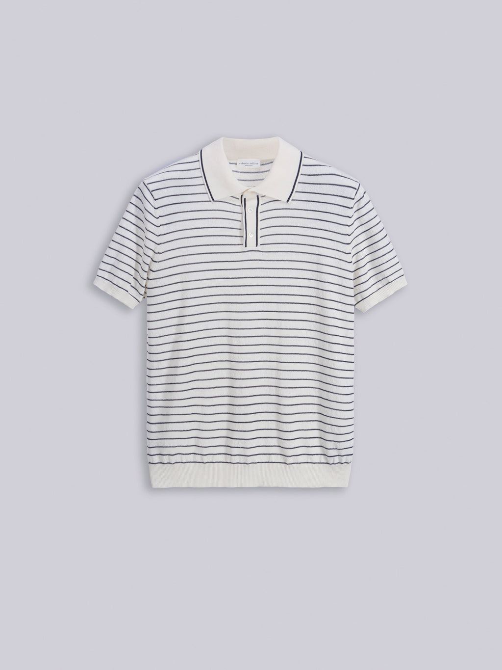 Striped cotton polo