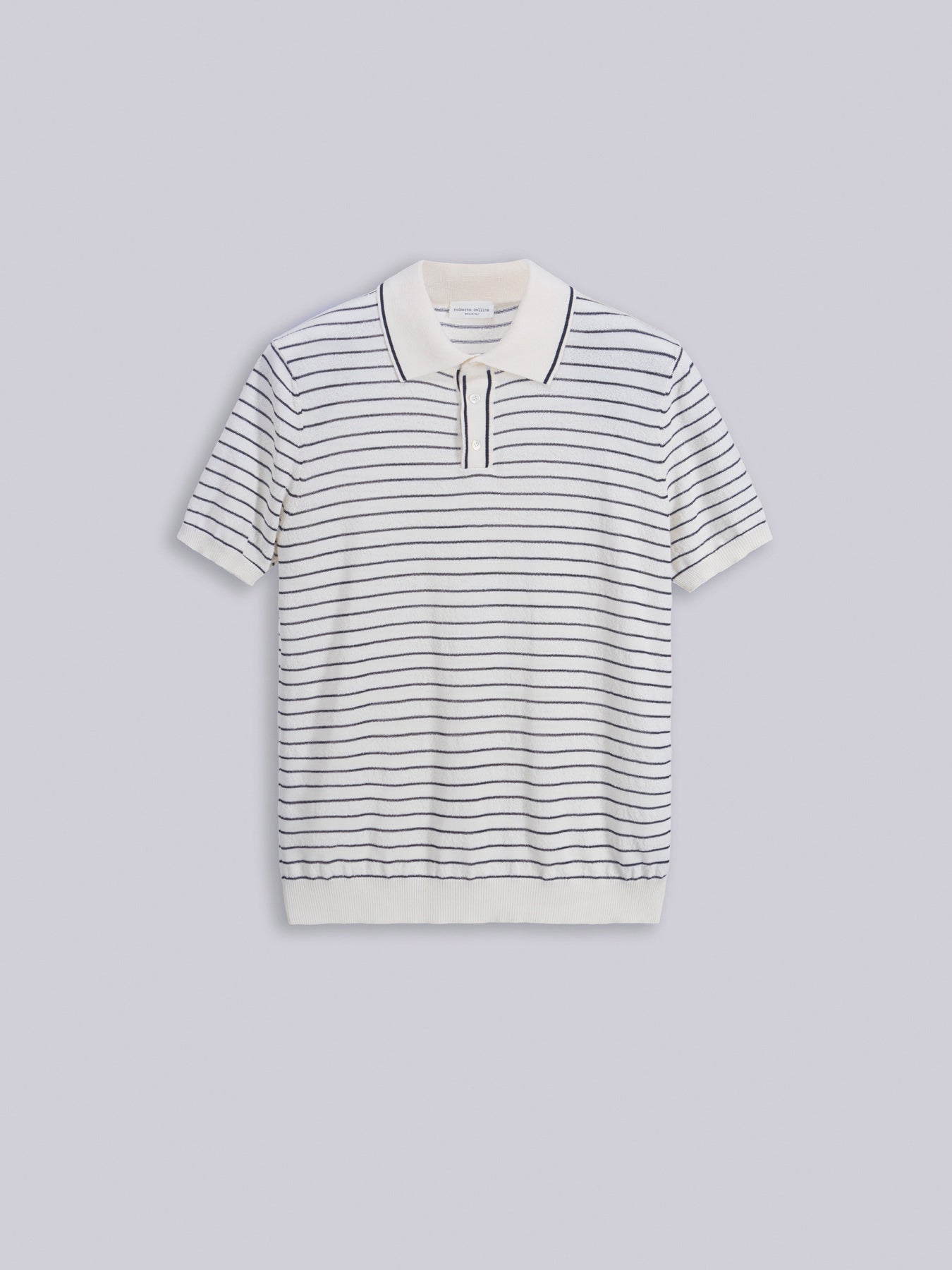 Striped cotton polo