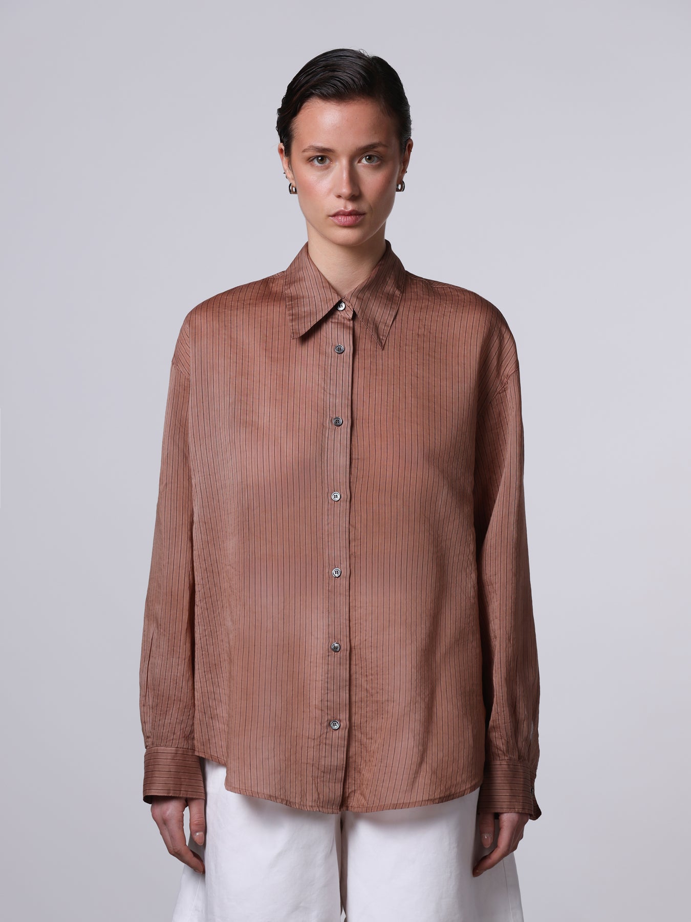 ROBERTO COLLINA (ロベルトコリーナ) LSシャツ ブラウン S Shirt – Roberto Collina