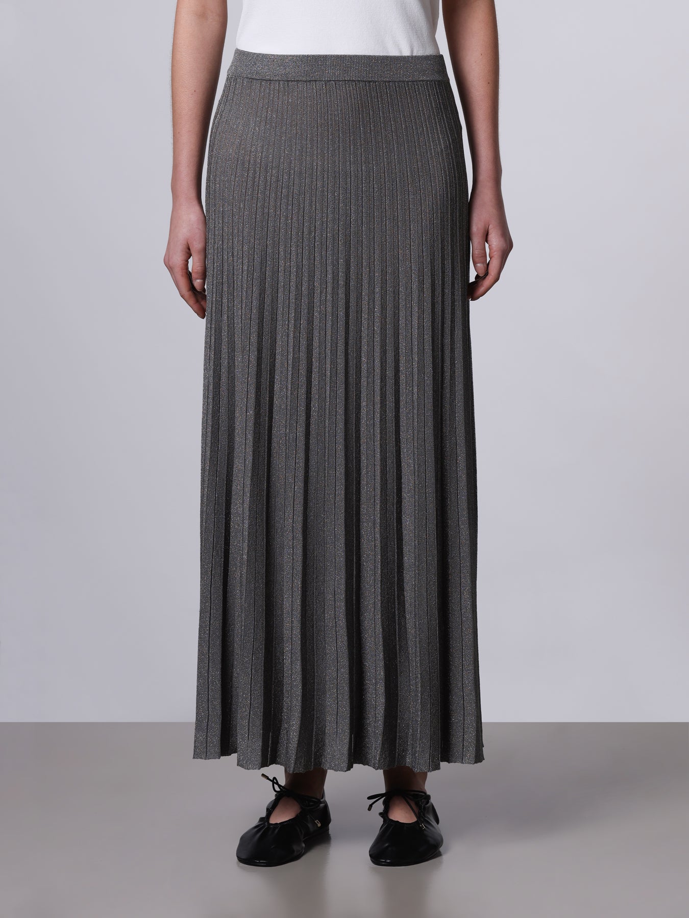 Lurex plissé skirt