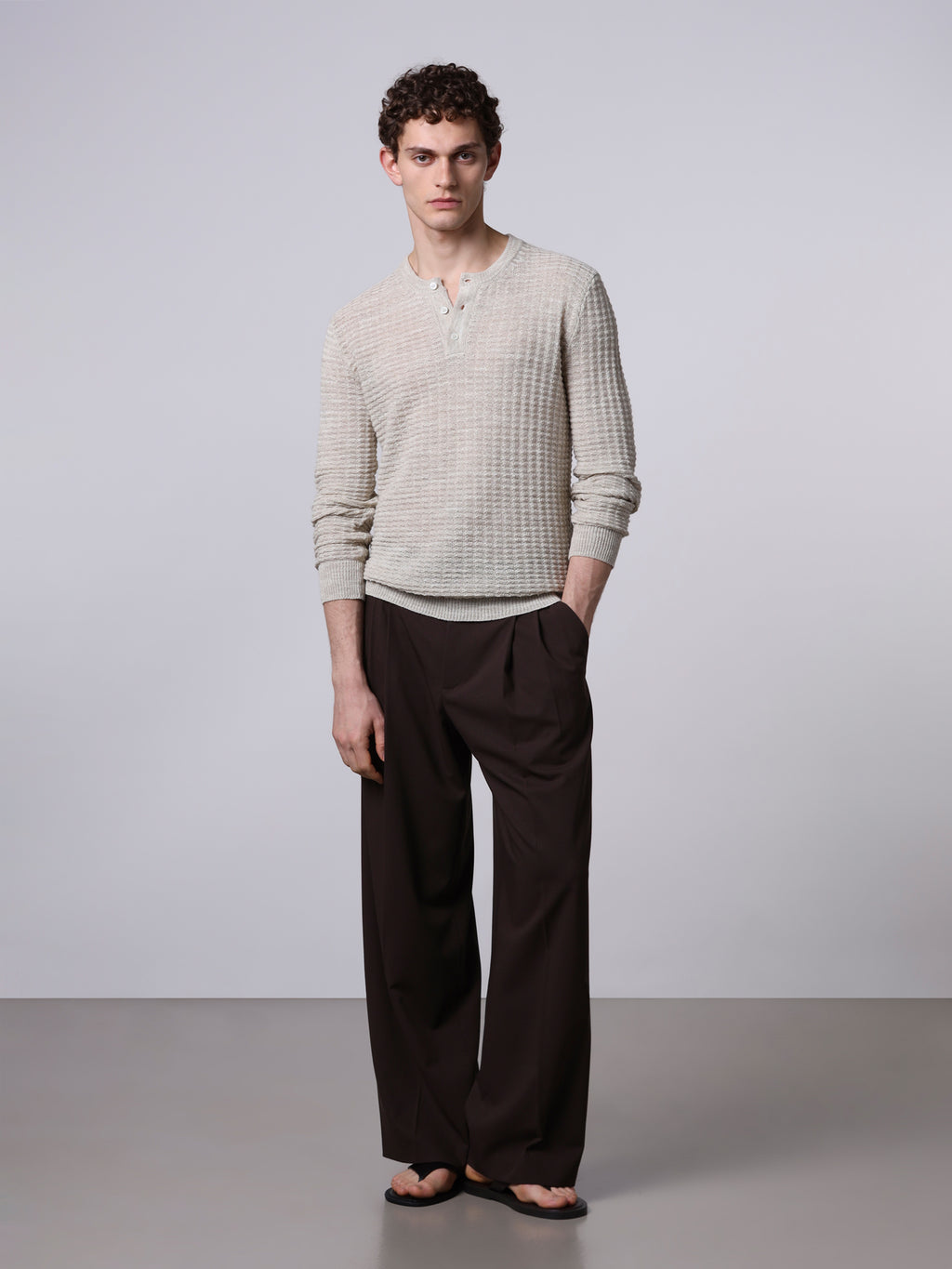 Mouliné textured-knit sweater