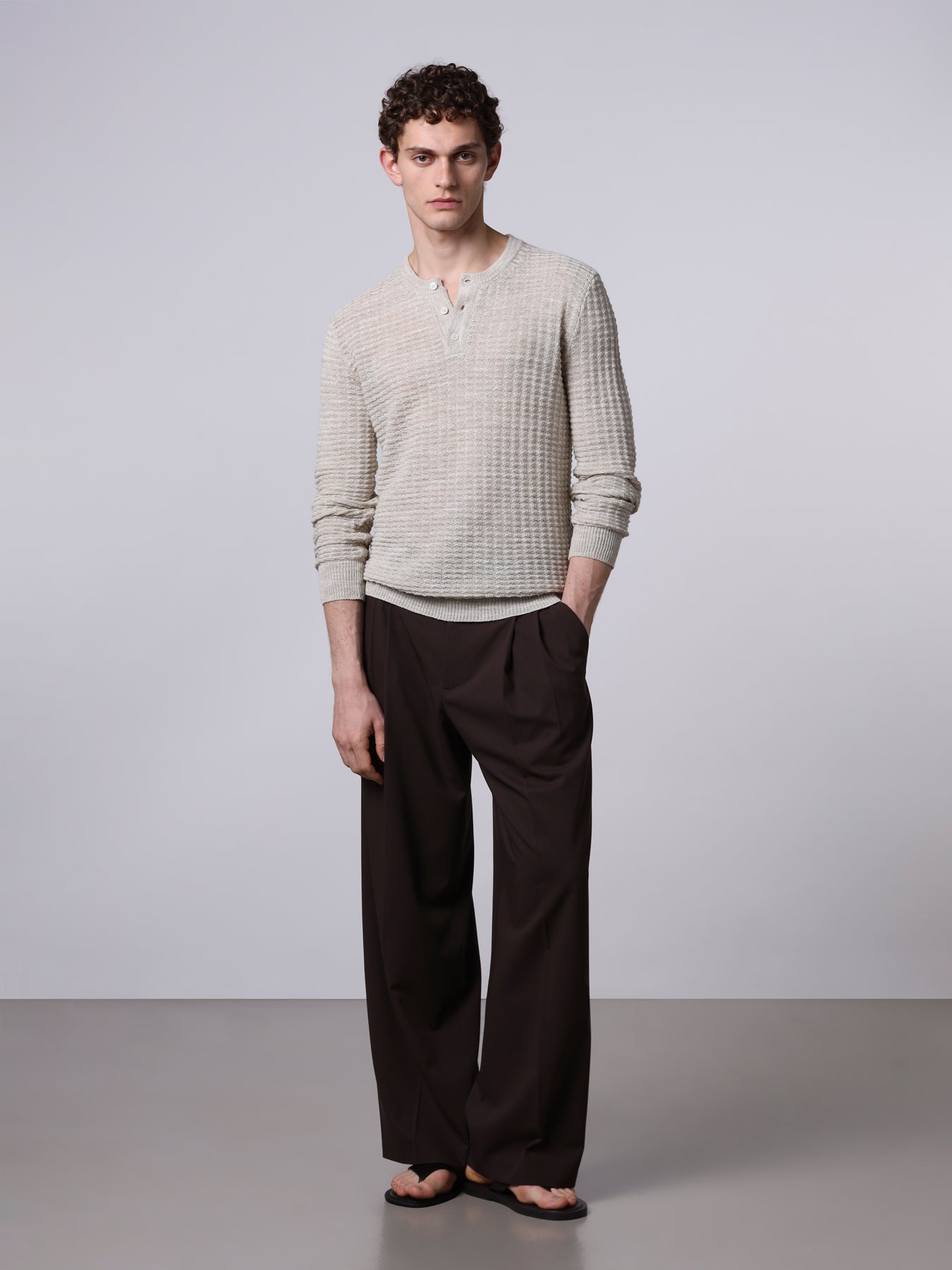 Mouliné textured-knit sweater
