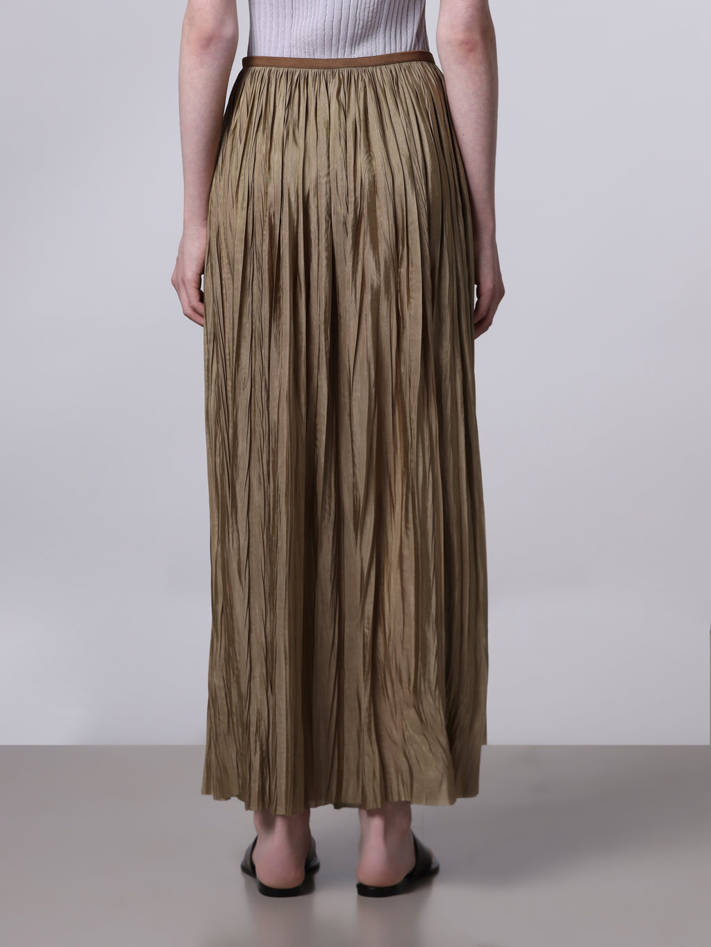 Plissé long skirt