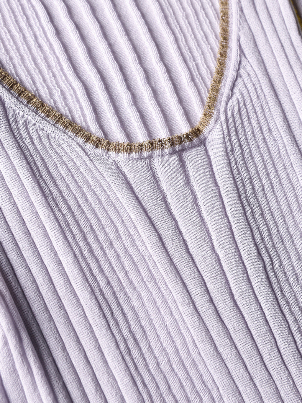 Contrast-stitch ribbed top