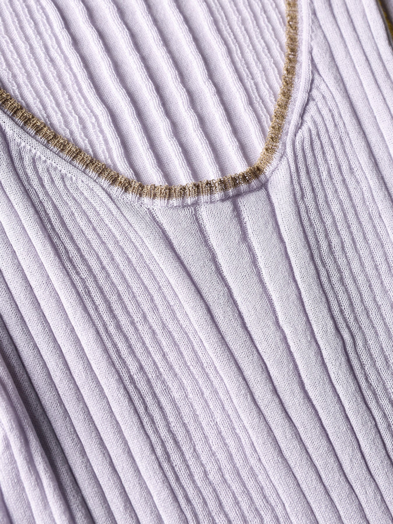 Contrast-stitch ribbed top