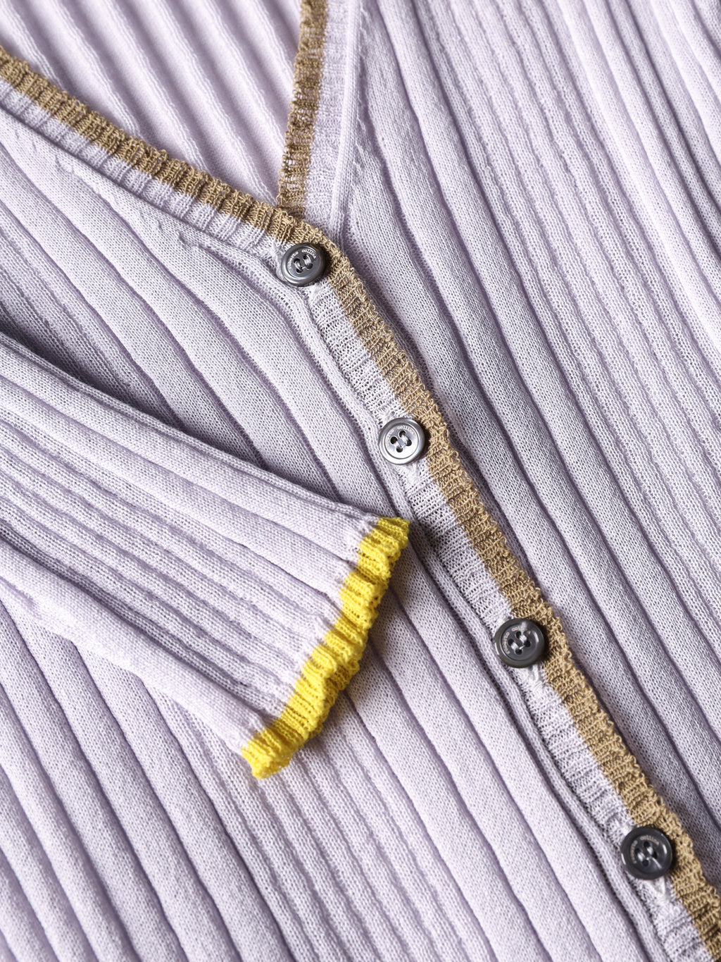 Contrast-stitch ribbed cardigan