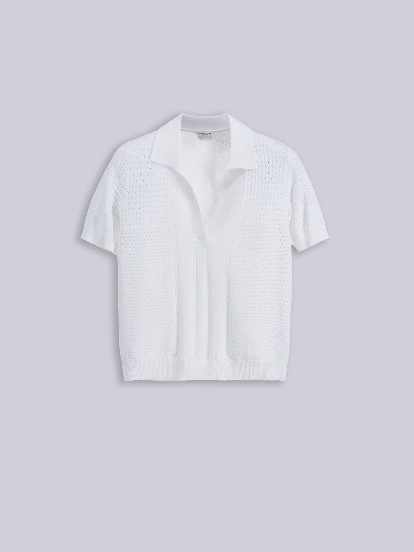 Mixed-stitch polo